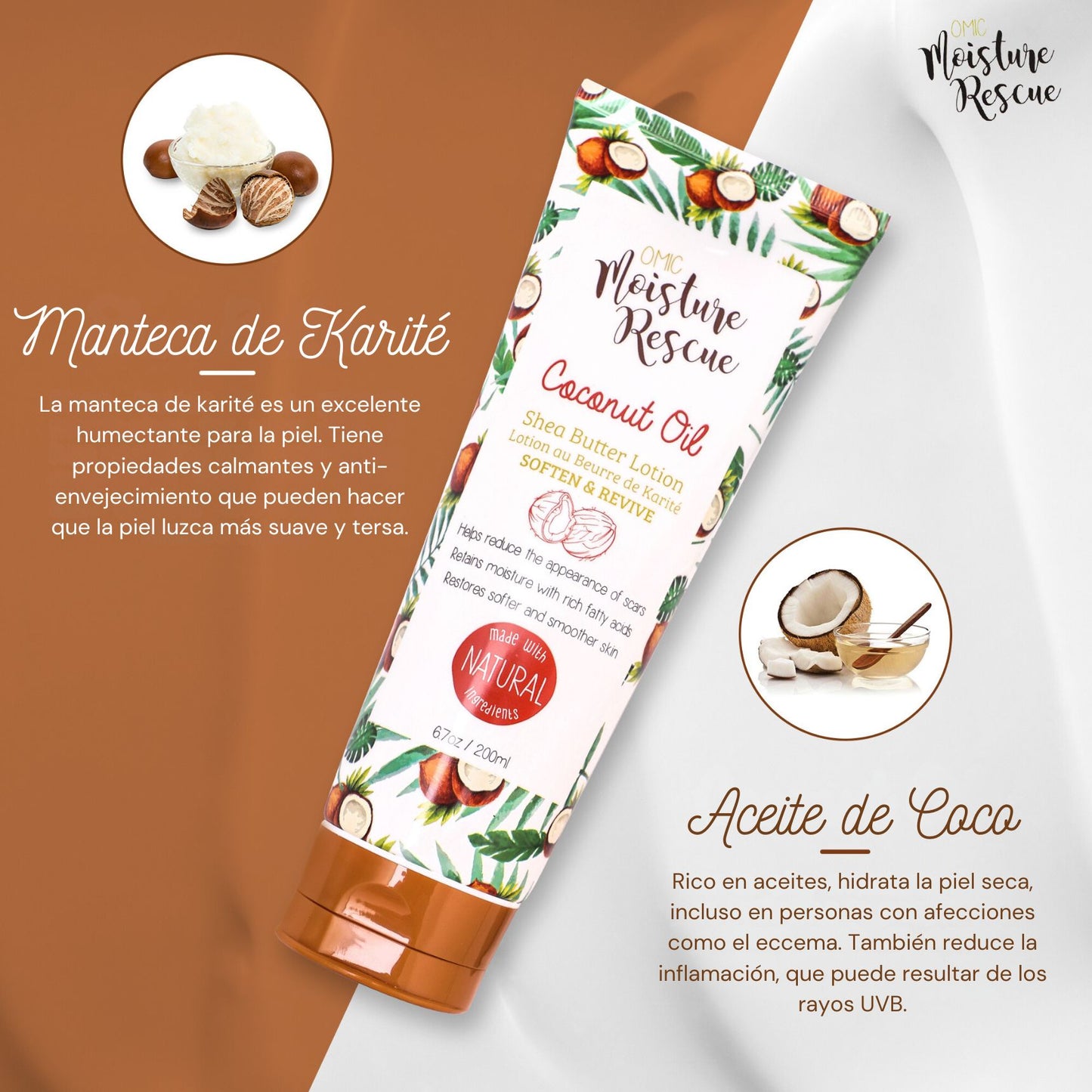 Crema Corporal Organica Para Piel muy seca Anti Estrías -hidratante Maxima y Nutritiva para la piel - Con Manteca De Karité Y Aceite De Coco 200ml