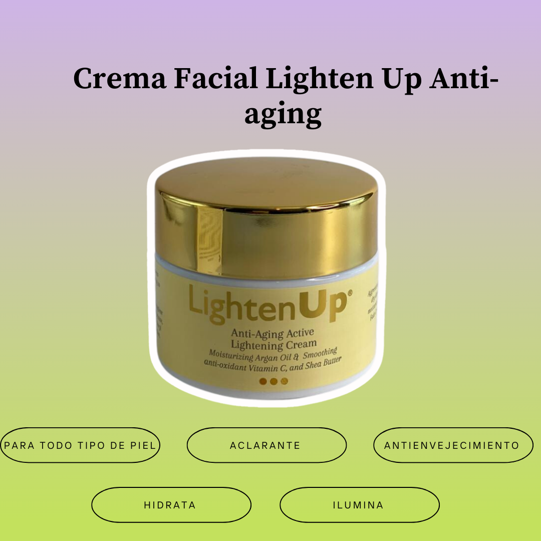 Crema Blanqueadora Hidratante Lighten Up Con Vitamina C Glicerina Argán Karité Para Reducir Manchas En Rostro - Hidrata Y Reduce Líneas De Expresión -100ml