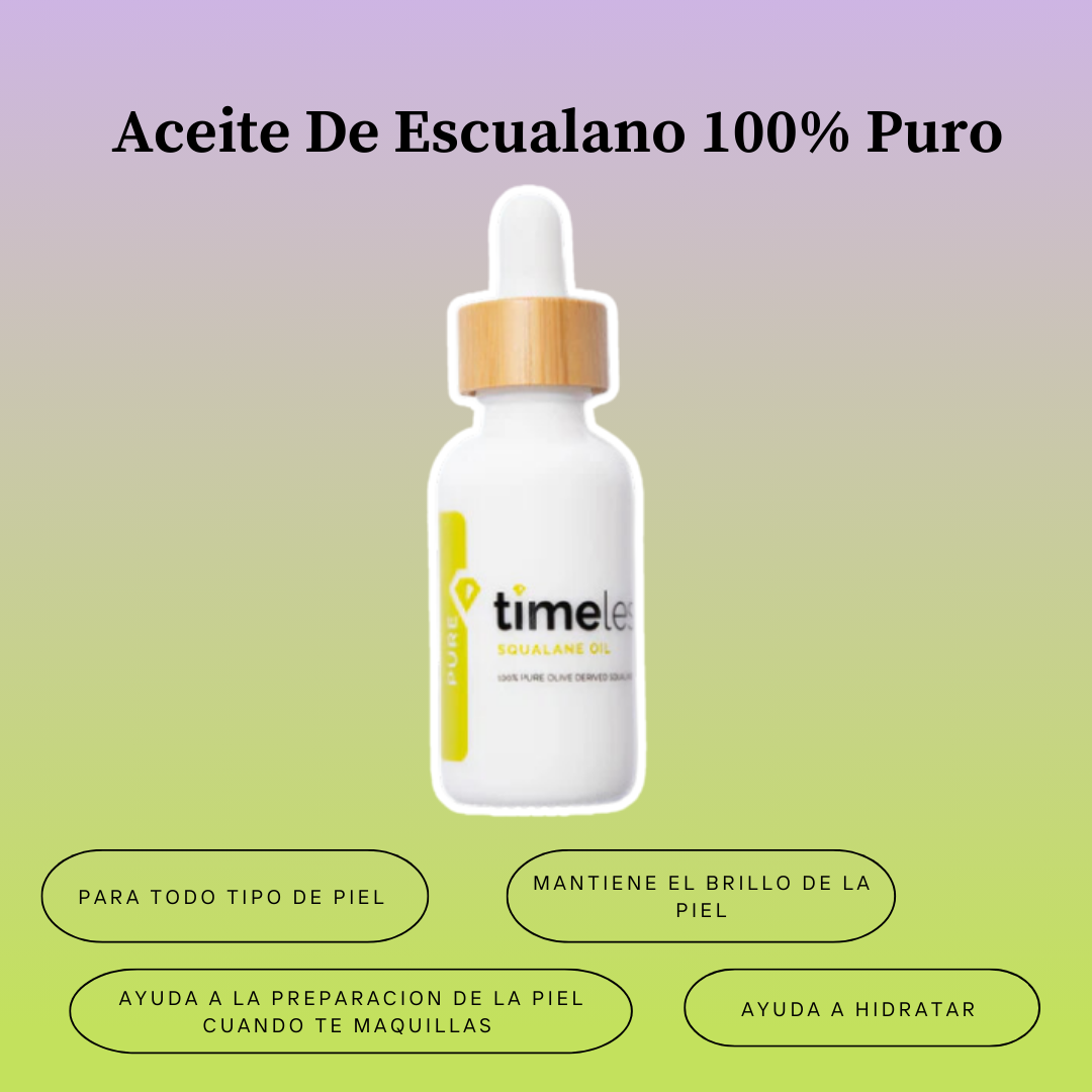 Sérum Aceite De Escualano Puro 100% Timeless Skin Care Antibacteriano Regula El Sebo Hidratante 60ml