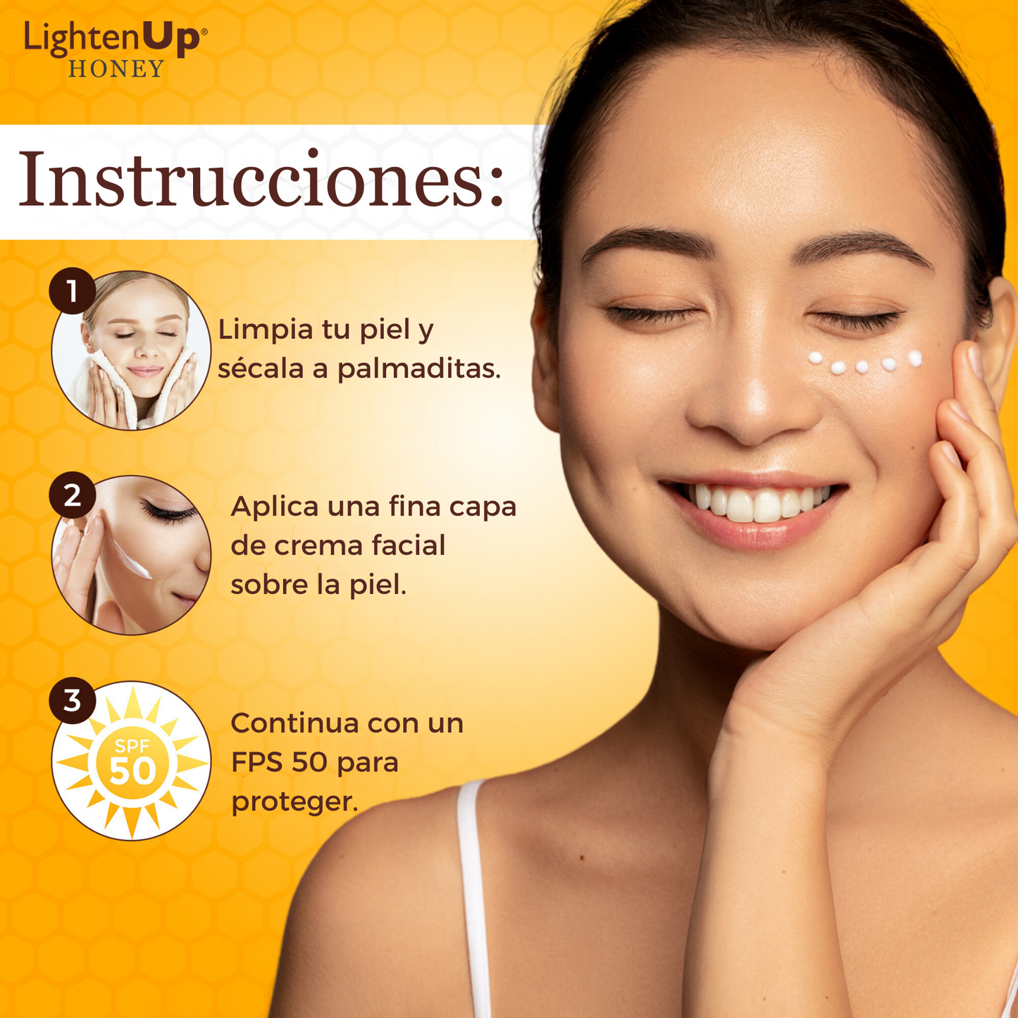 Crema Aclarante Hidratante Y Nutritiva -lighten Up Facial Y Corporal - Con Cúrcuma Niacinamida Y Miel - 100ml
