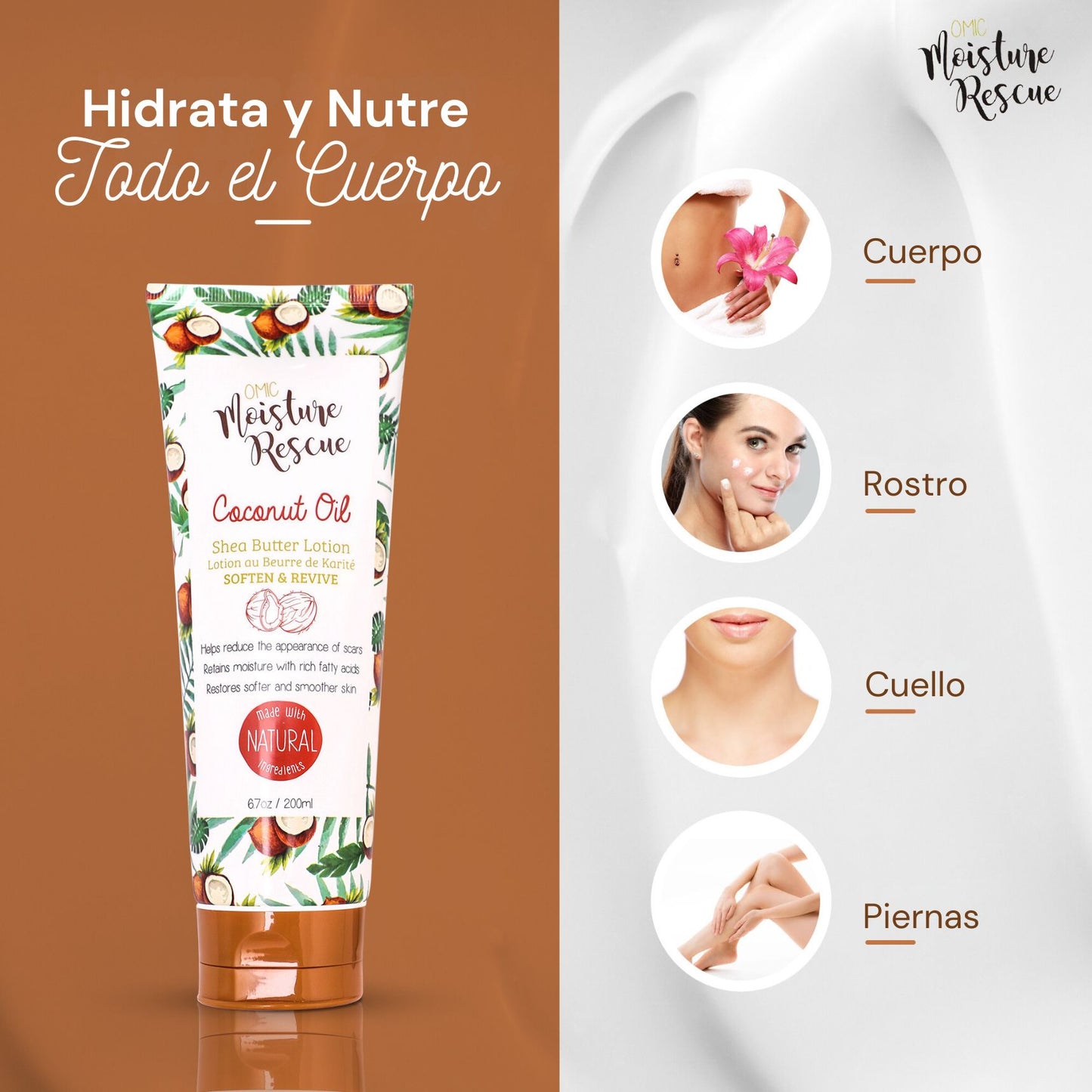 Crema Corporal Organica Para Piel muy seca Anti Estrías -hidratante Maxima y Nutritiva para la piel - Con Manteca De Karité Y Aceite De Coco 200ml
