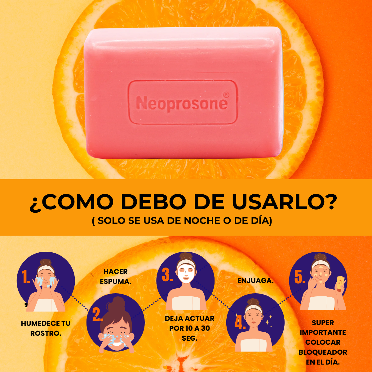 Kit aclarante para cuerpo y rostro marca Neoprosone con Vitamina C
