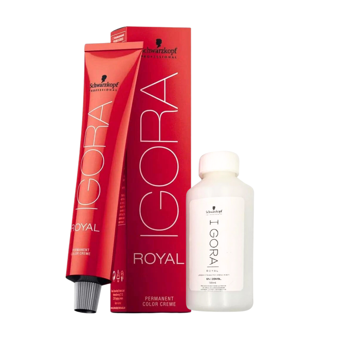 Tinte Para Cabello Igora 6-00 + Peróxido Decolorante con cubrimiento de cana Schwarzkopf 60ml