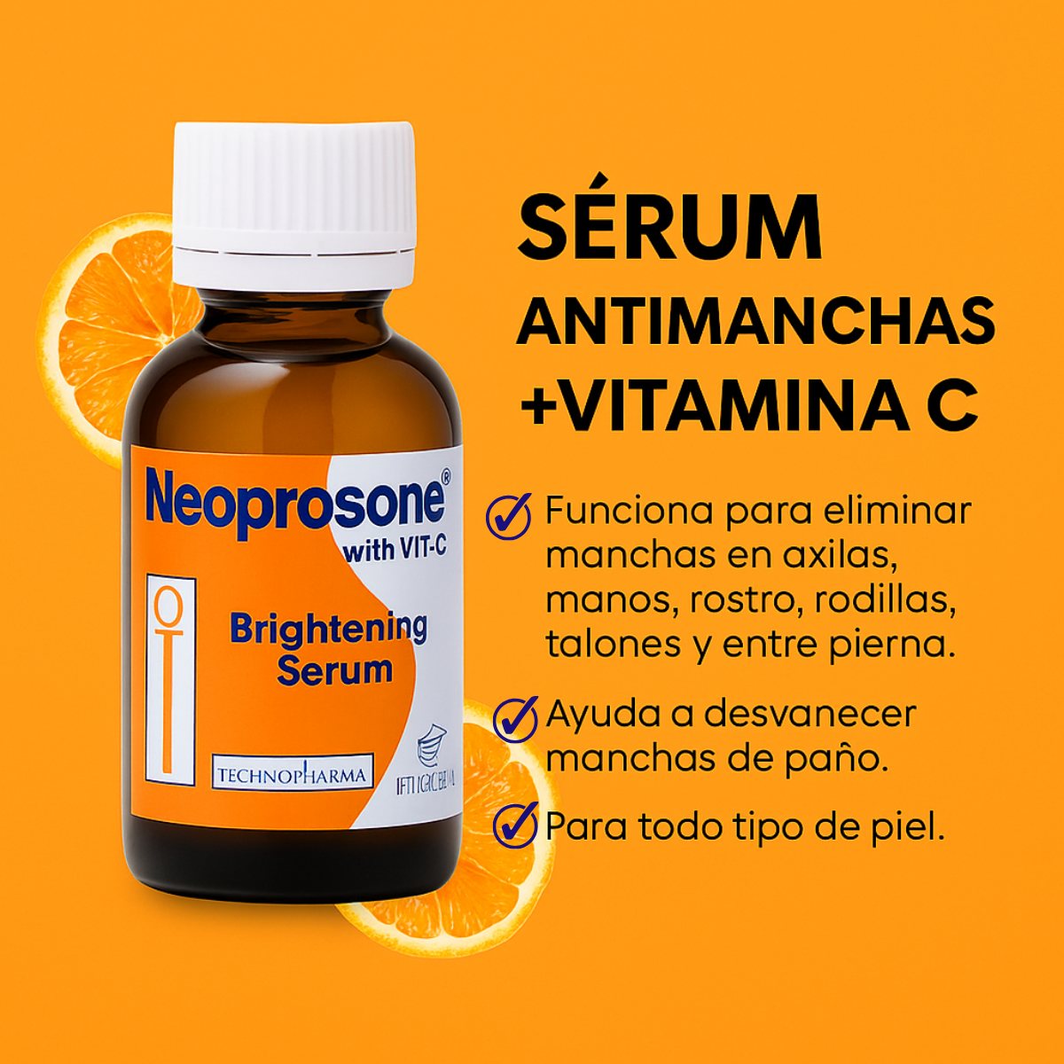 Serum Vitamina C Gel Neoprosone Despigmentante de Manchas- Con Vitamina C Y Alfa Arbutina30 ml
