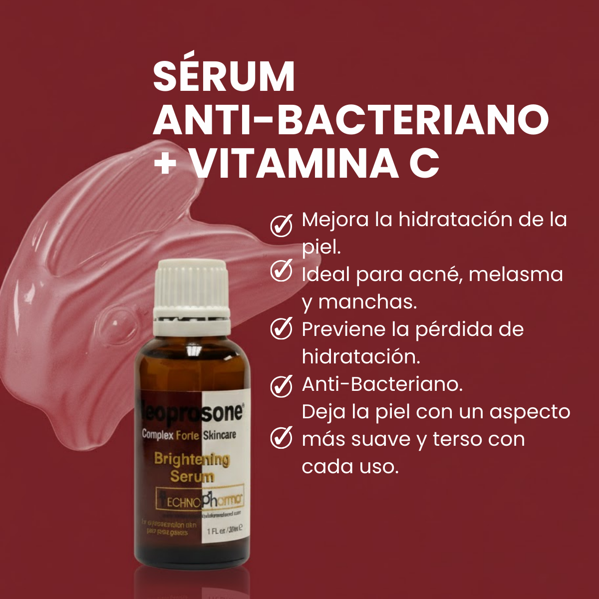Serum Express Neoprosone Aclara Anti Manchas Technopharma Vitamina C Despigmentante Ácido Hialurónico Niacinamida Iluminador Hidratante Para Melasma Marcas Acné Antiedad 30ml