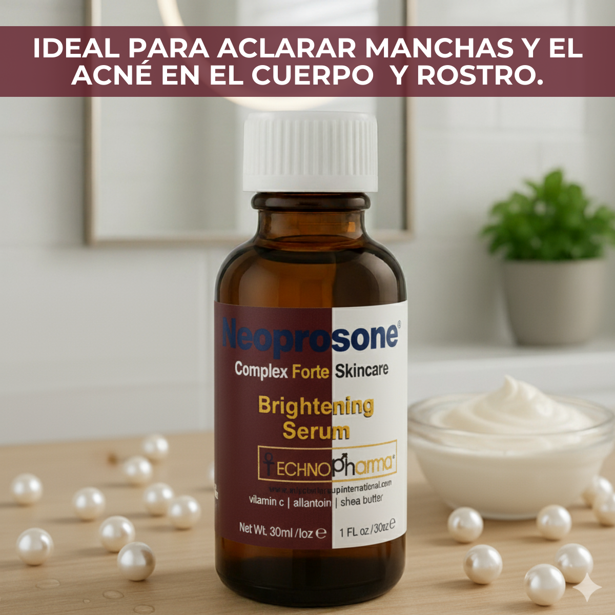 Serum Express Neoprosone Aclara Anti Manchas Technopharma Vitamina C Despigmentante Ácido Hialurónico Niacinamida Iluminador Hidratante Para Melasma Marcas Acné Antiedad 30ml