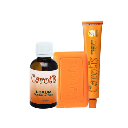 Kit Carotis Serum + Crema + Jabón Aclarante Piel Radiante