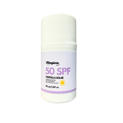 Bloqueador Protector Solar Mineral Facial en Gel SPF 50 Manglara Uso Diario Hidratante Todo Tipo de Piel No Grasoso 50ml
