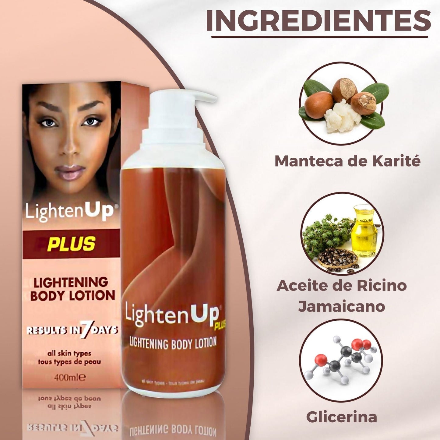 Crema Despigmentante Aclarante Corporal Lightenup 400ml