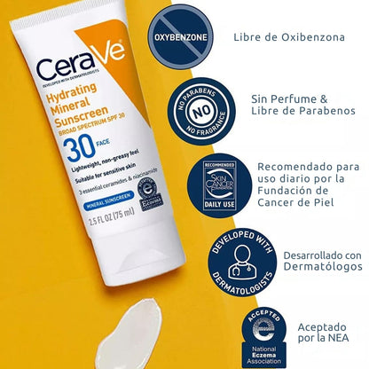 Cerave Protector Solar 100% Spf 30 Para Piel Sensible De Rostro