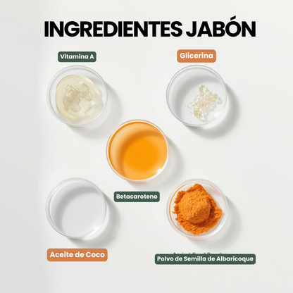 Carotis Skin Active Limpiador Facial Express Aclara Antimanchas con Vitamina C + Extracto Zanahoria + Vitamina Aclarante Despigmentante Blanqueador Piel Mixta Jabon Kojie San Acido Kojico 80gr