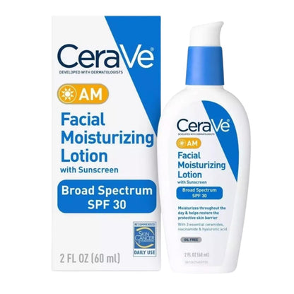 Cerave Crema Hidratante Facial Am Con Niacinamida Y Ácido Hialurónico - Con Protector Solar 60ml