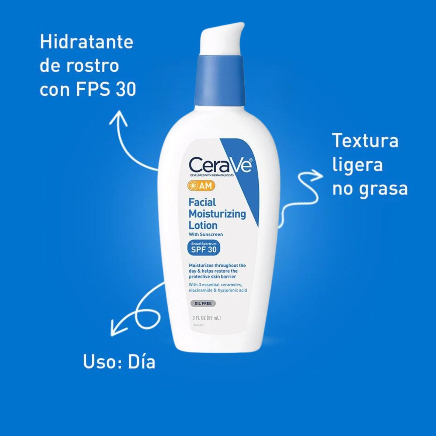 Cerave Am Loción Hidratante Facial Sin Aceite Spf 30