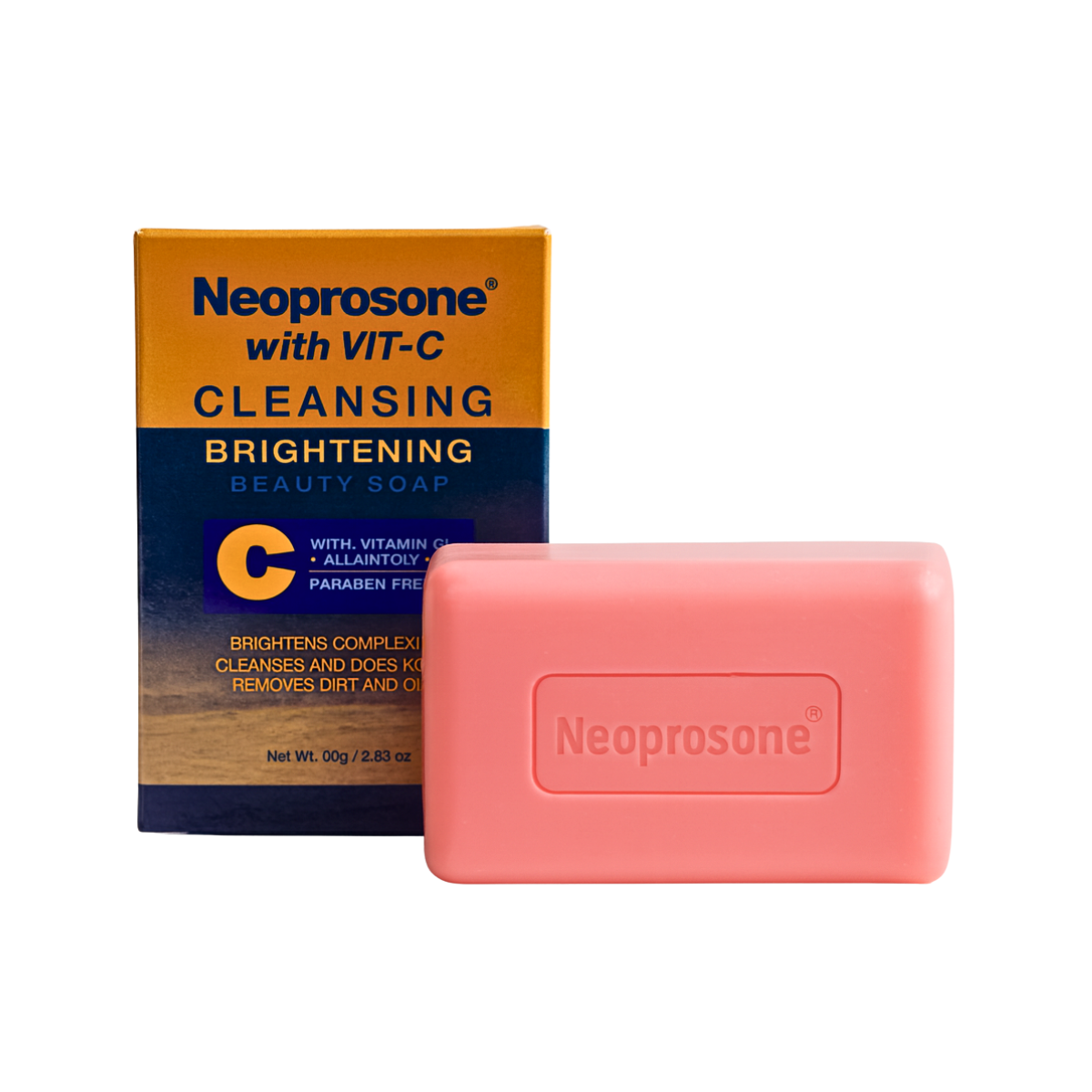 Neoprosone Skin Active Limpiador Facial Impurezas Express Jabon en Barra 80gr Aclara Antimanchas con Vitamina C Piel Mixta Acido Kojico Hidratante Despigmentante Niacinamide