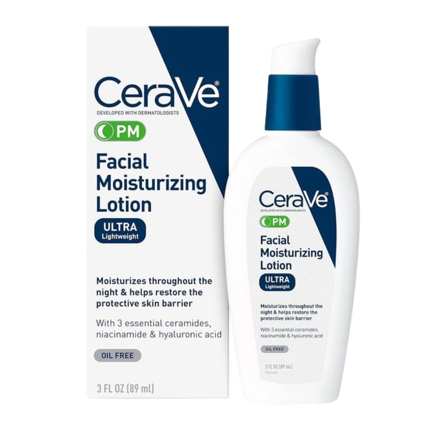 Cerave Loción Hidratante Facial Pm Ultra Ligero, Pm