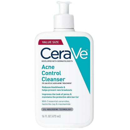 Jabon Para La Cara Cerave Cleanser Acné En Gel Para Control Puntos Negros Oleosidad 473ml