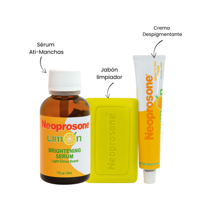 Kit Neoprosone Express Aclara Limpiador Facial + Serum Hidratante + Crema Revitalift Despigmentante Citricos Vitamina C - Rutina Completa, Antimanchas, Antioxidante Piel Sensible Skincare Antiedad