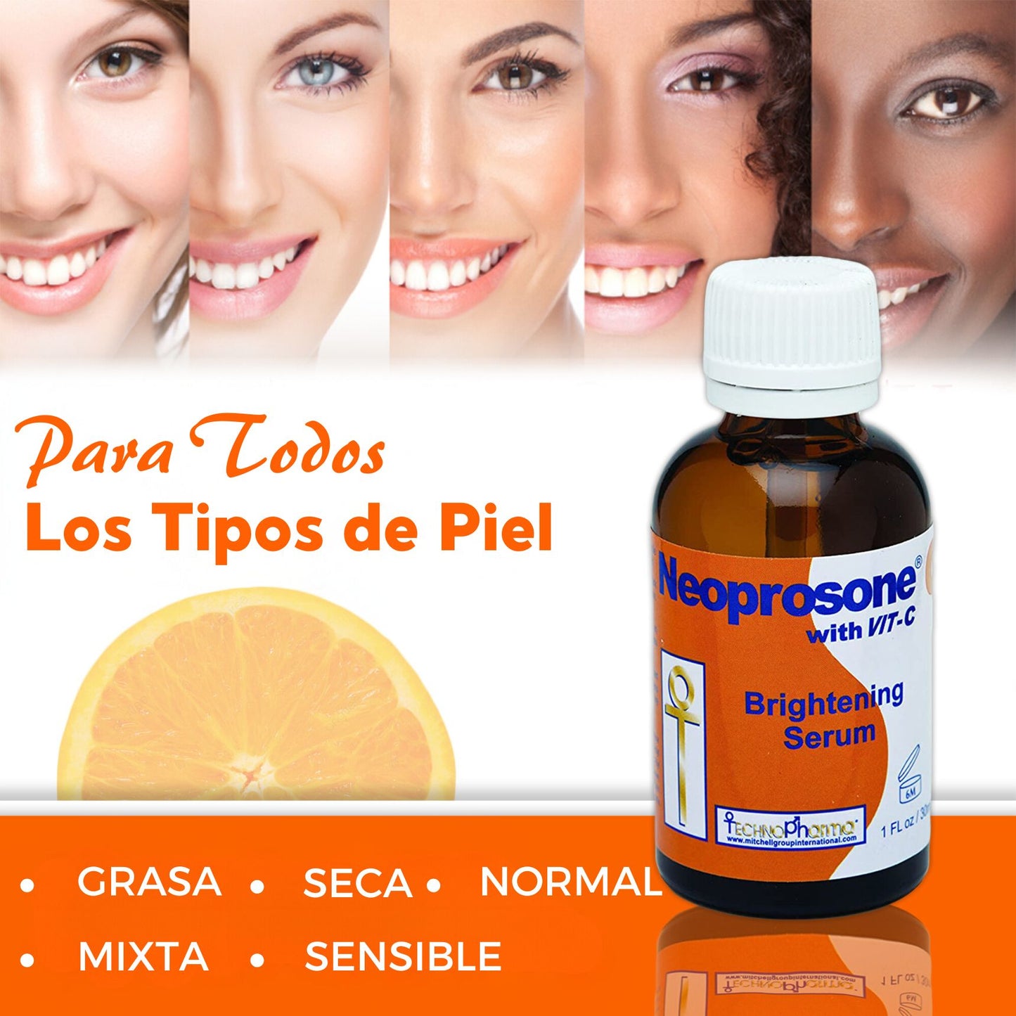 Serum Vitamina C Gel Neoprosone Despigmentante Aclarante Blanqueadora - Con Vitamina C Y Alfa Arbutina - Resultados En 2 Semanas - 30 Ml