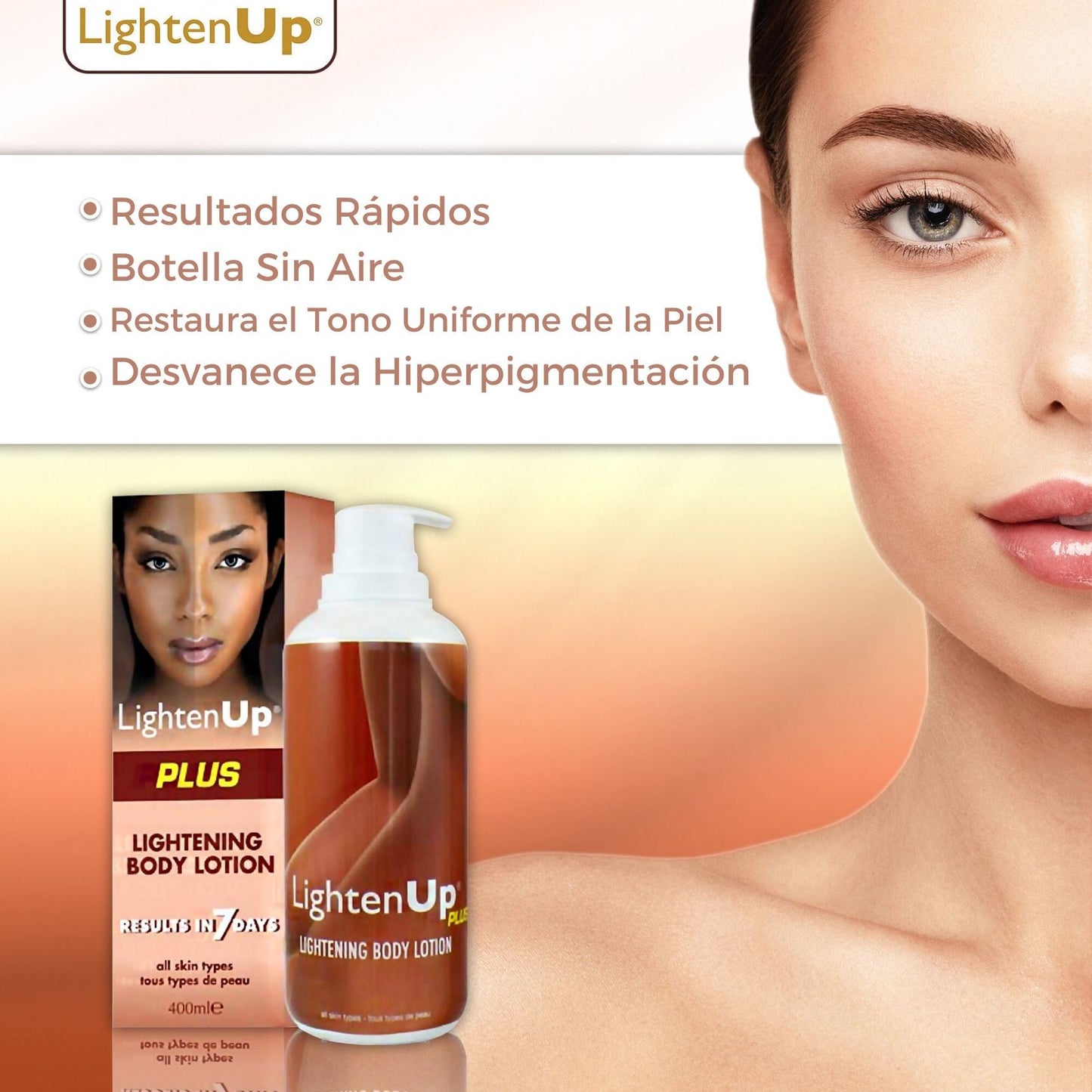 Crema Despigmentante Aclarante Corporal Lightenup 400ml