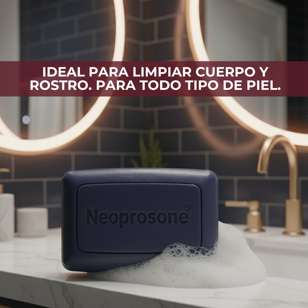 Limpiador Aclarante y Antibacteriano Neoprosone - Rostro y cuerpo - con Ácido Kójico Koji San y Niacinamida - Hidratante - Antimanchas AntiAcne, Borra Cicratices melasma Controla Grasa Jabon 80gr