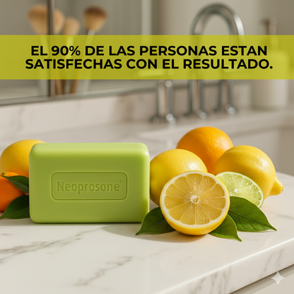 Jabón Facial Neoprosone Acido Hiauluronico Vitamina B3 Hidratante Anti-imperfecciones Con Vitamina C Jabón Citrico Aclarante 80g Piel Radiante Anti Manchas Despigmentante Iluminador Piel Sensible