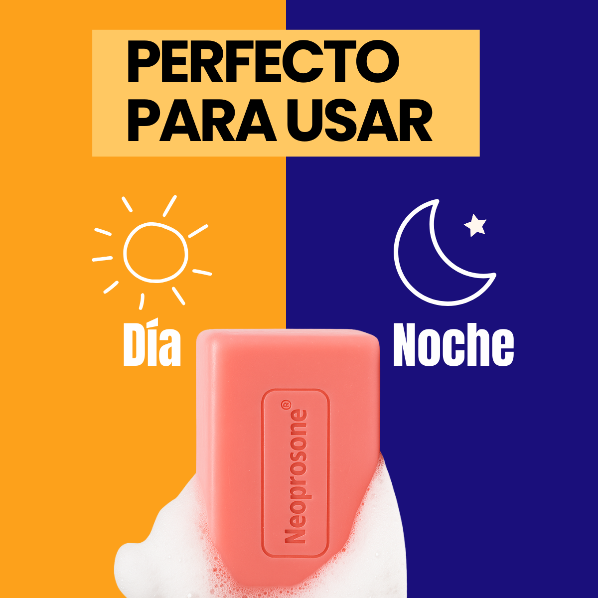 Neoprosone Skin Active Limpiador Facial Impurezas Express Jabon en Barra 80gr Aclara Antimanchas con Vitamina C Piel Mixta Acido Kojico Hidratante Despigmentante Niacinamide