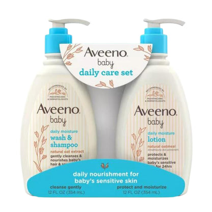 Aveeno Baby Daily Care Set Wash & Shampoo + Lotion Importado