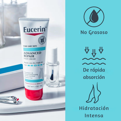 Eucerin Advanced Repair Crema Hidratante De Pies Especial Para Pieles Muy Secas Repara E Hidrata 85 Gr