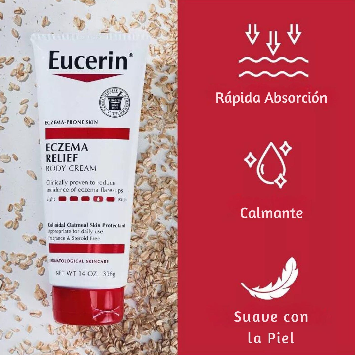 Eucerin Crema Para El Cuerpo Alivio De Eczema E Irritaciones De Alivio Inmediato 396mg