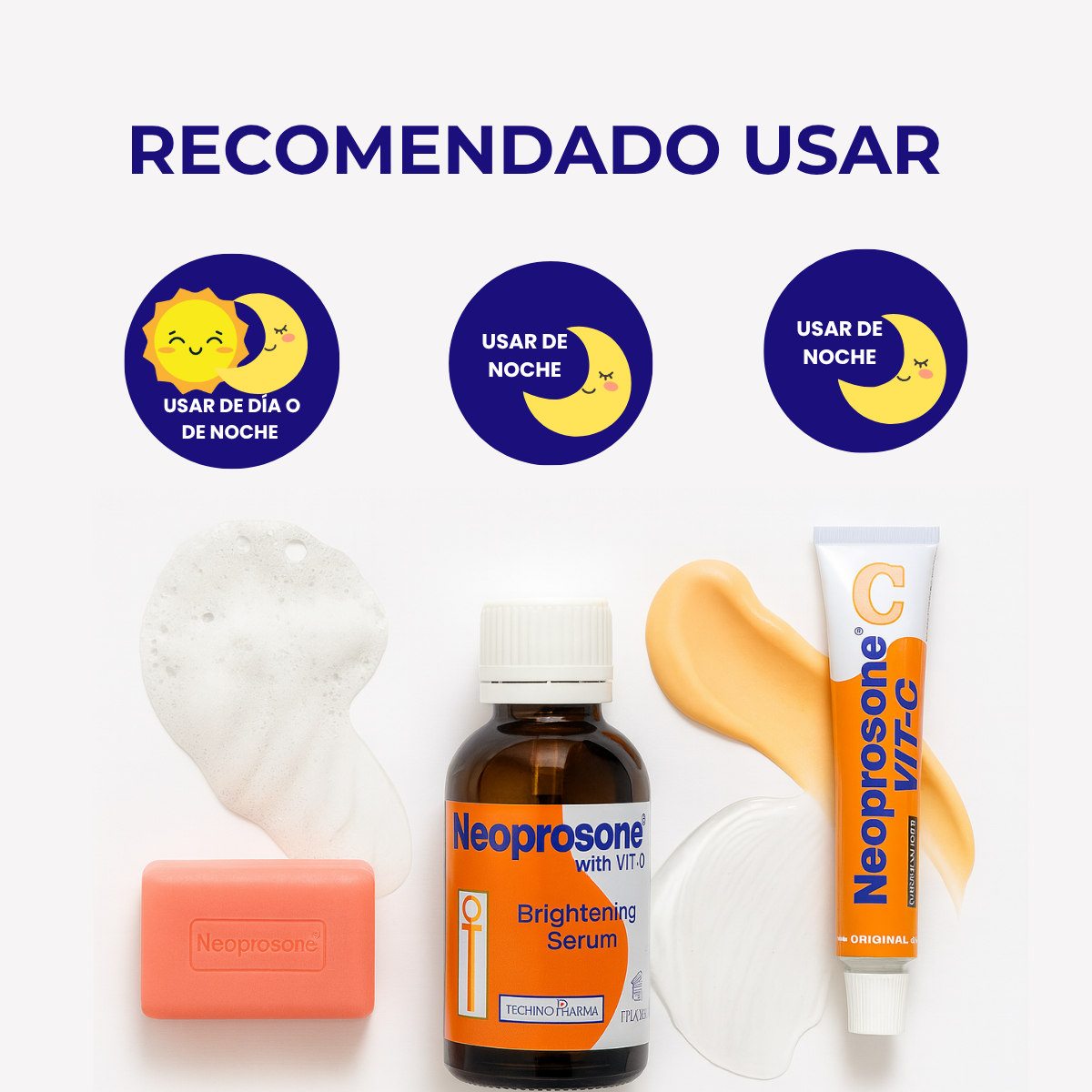 Kit aclarante para cuerpo y rostro marca Neoprosone con Vitamina C