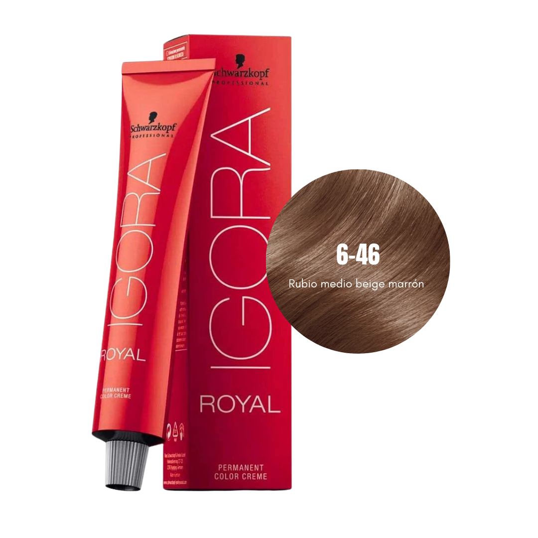 Tinte Para Cabello Igora 6-46 + Peróxido Decolorante Schwarzkopf 60ml