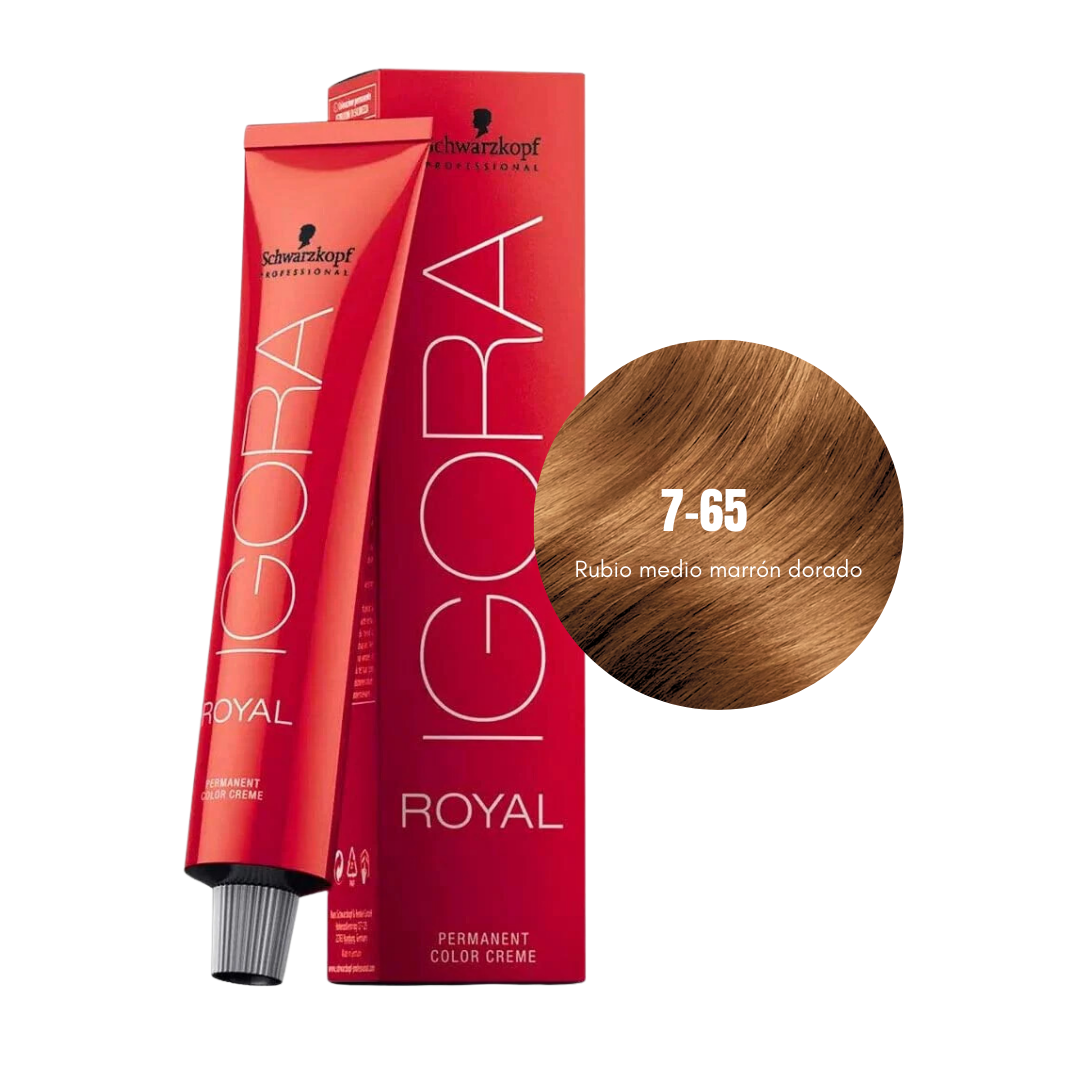 Tinte Para Cabello Igora 7-65 + Peróxido Decolorante Schwarzkopf 60ml