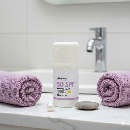 Bloqueador Protector Solar Mineral Facial en Gel SPF 50 Manglara Uso Diario Hidratante Todo Tipo de Piel No Grasoso 50ml