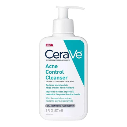 Jabon Para La Cara Cerave Cleanser Acné En Gel Para Control Puntos Negros Oleosidad 237ml